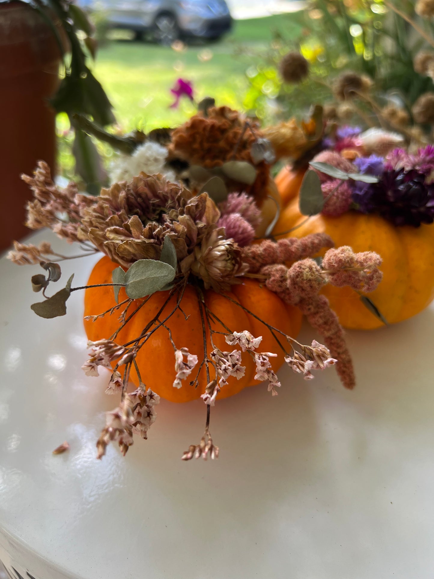 Dried Floral Pumpkin