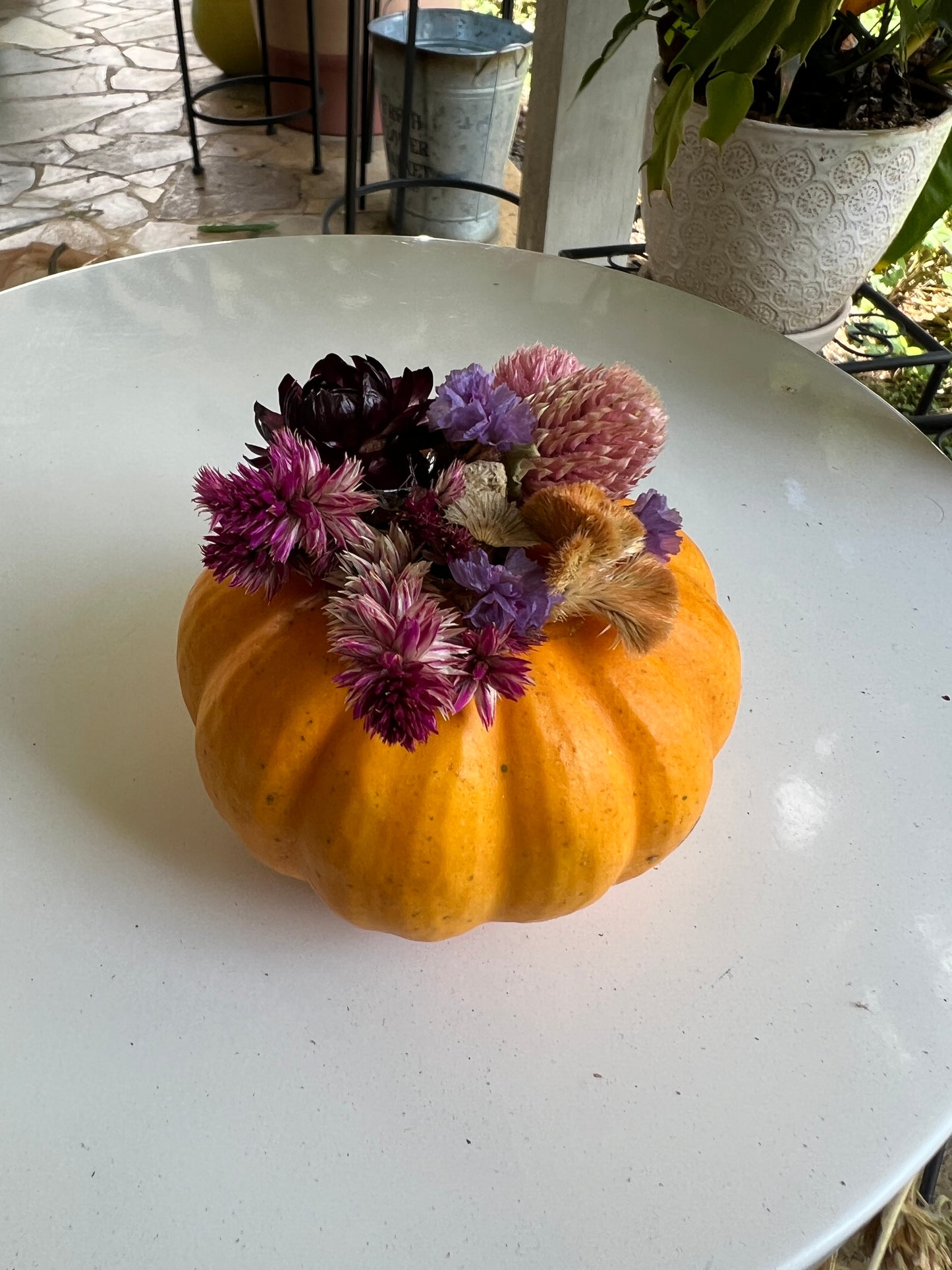 Dried Floral Pumpkin