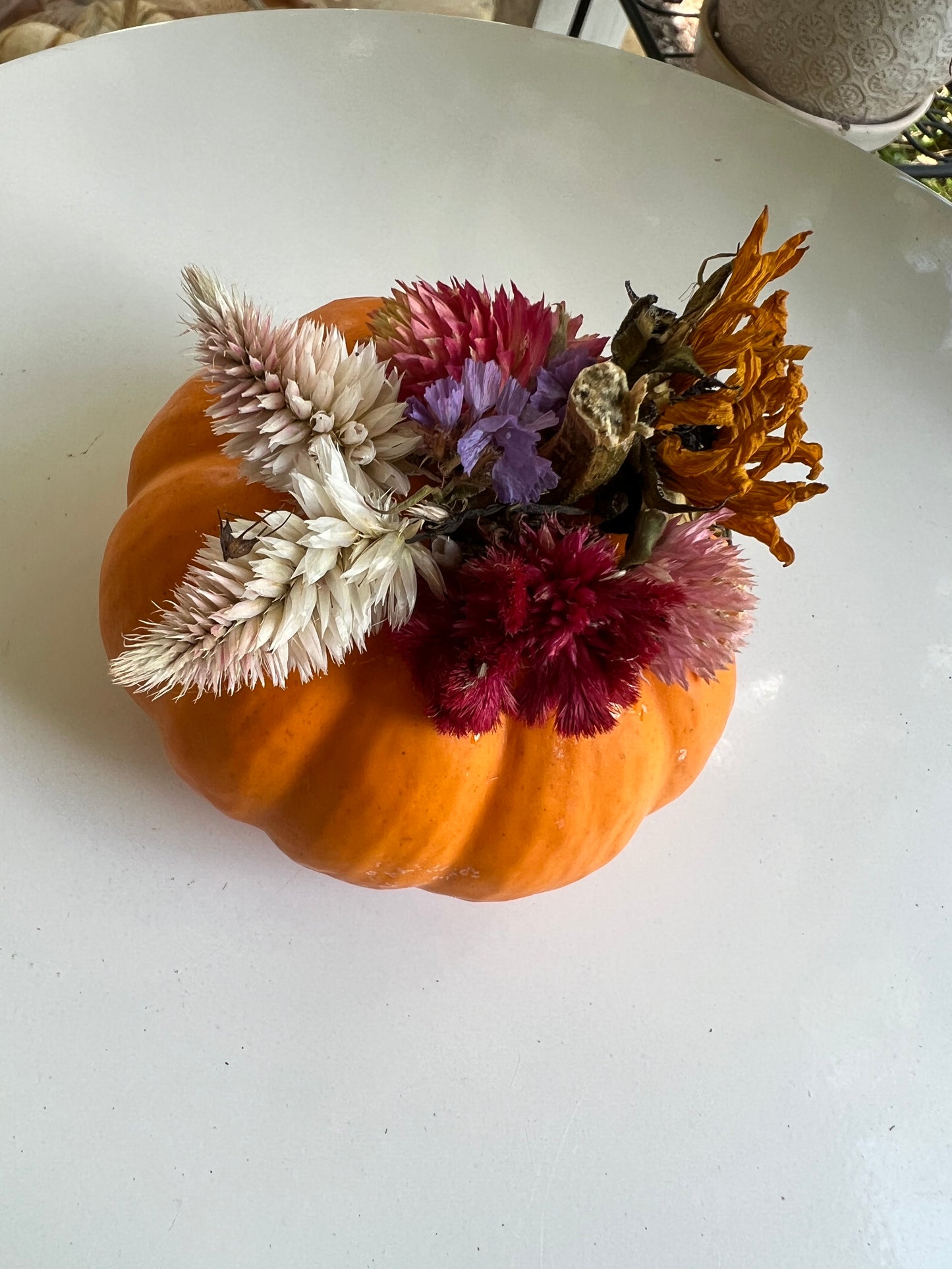 Dried Floral Pumpkin