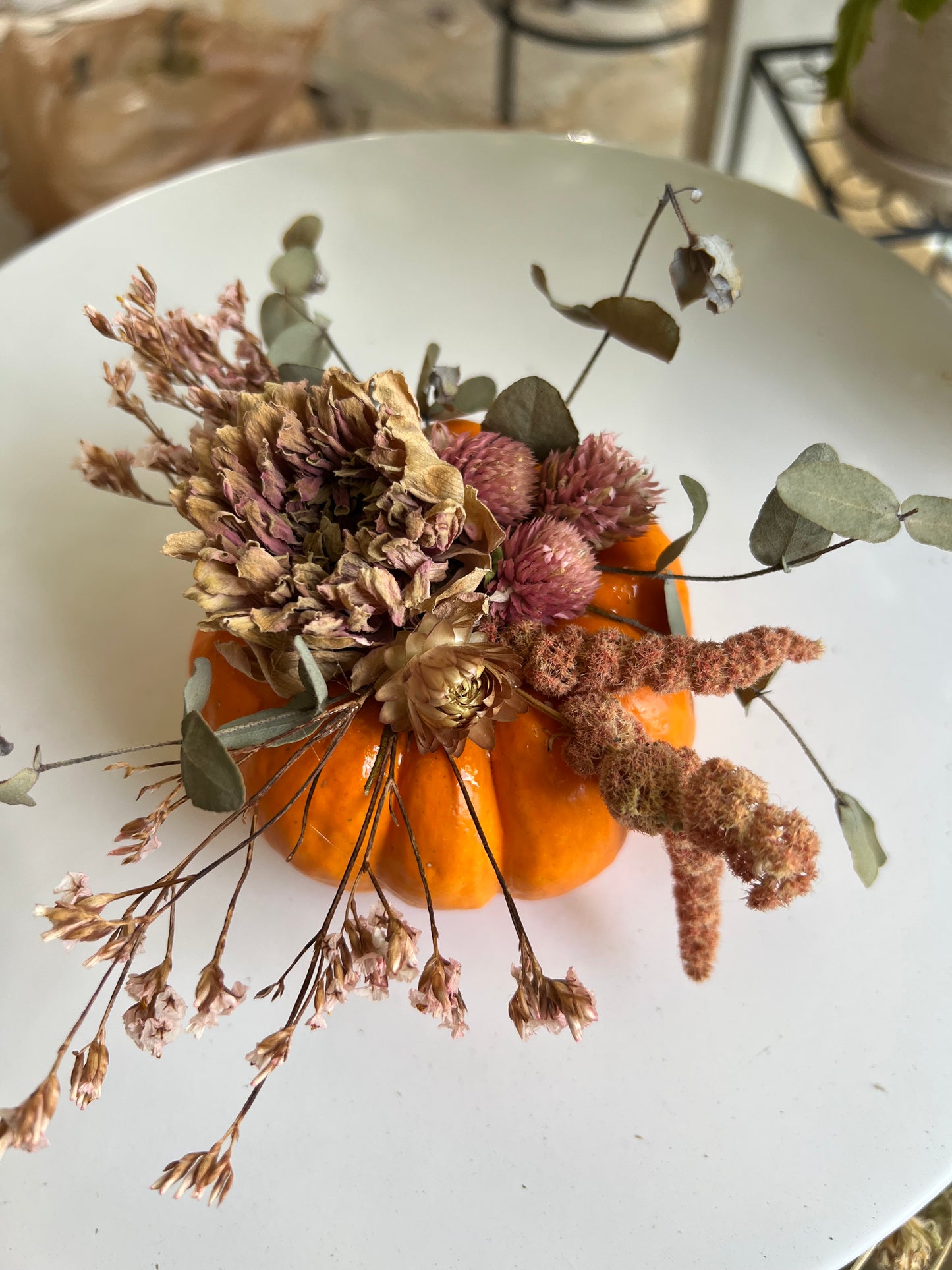 Dried Floral Pumpkin