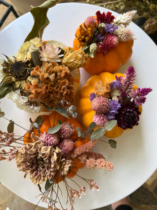 Dried Floral Pumpkin